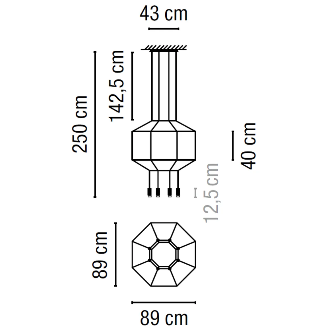 Vibia Wireflow LED Pendelleuchte, 8-flg.