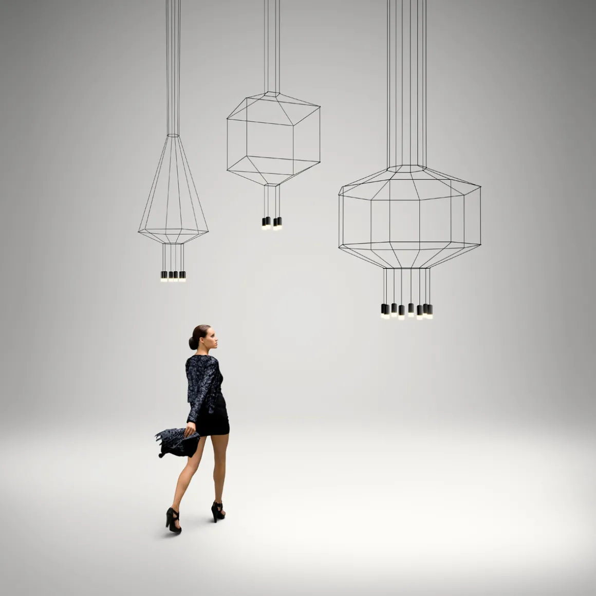 Vibia Wireflow LED Pendelleuchte, 8-flg.