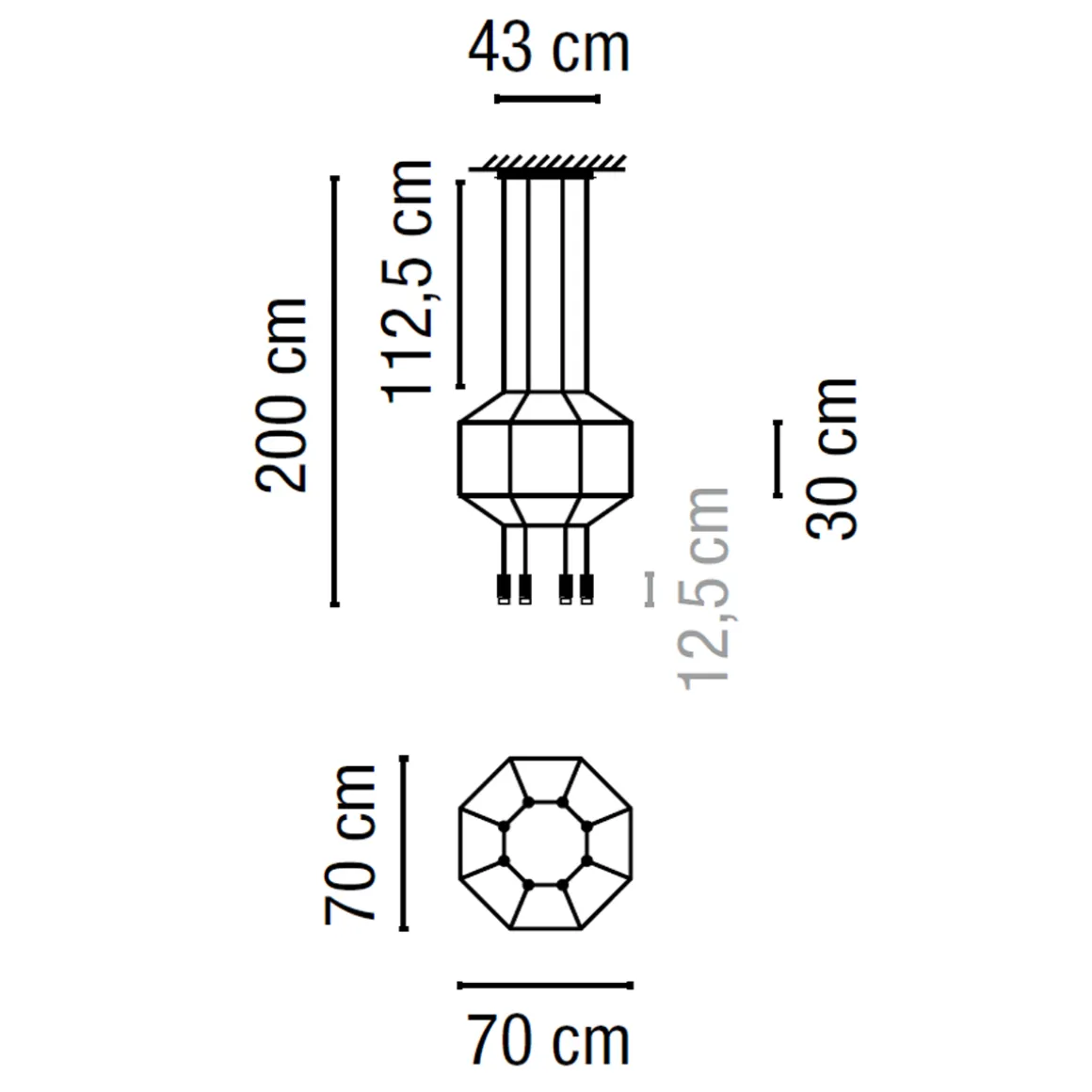 Vibia Wireflow LED Pendelleuchte, 8-flg.