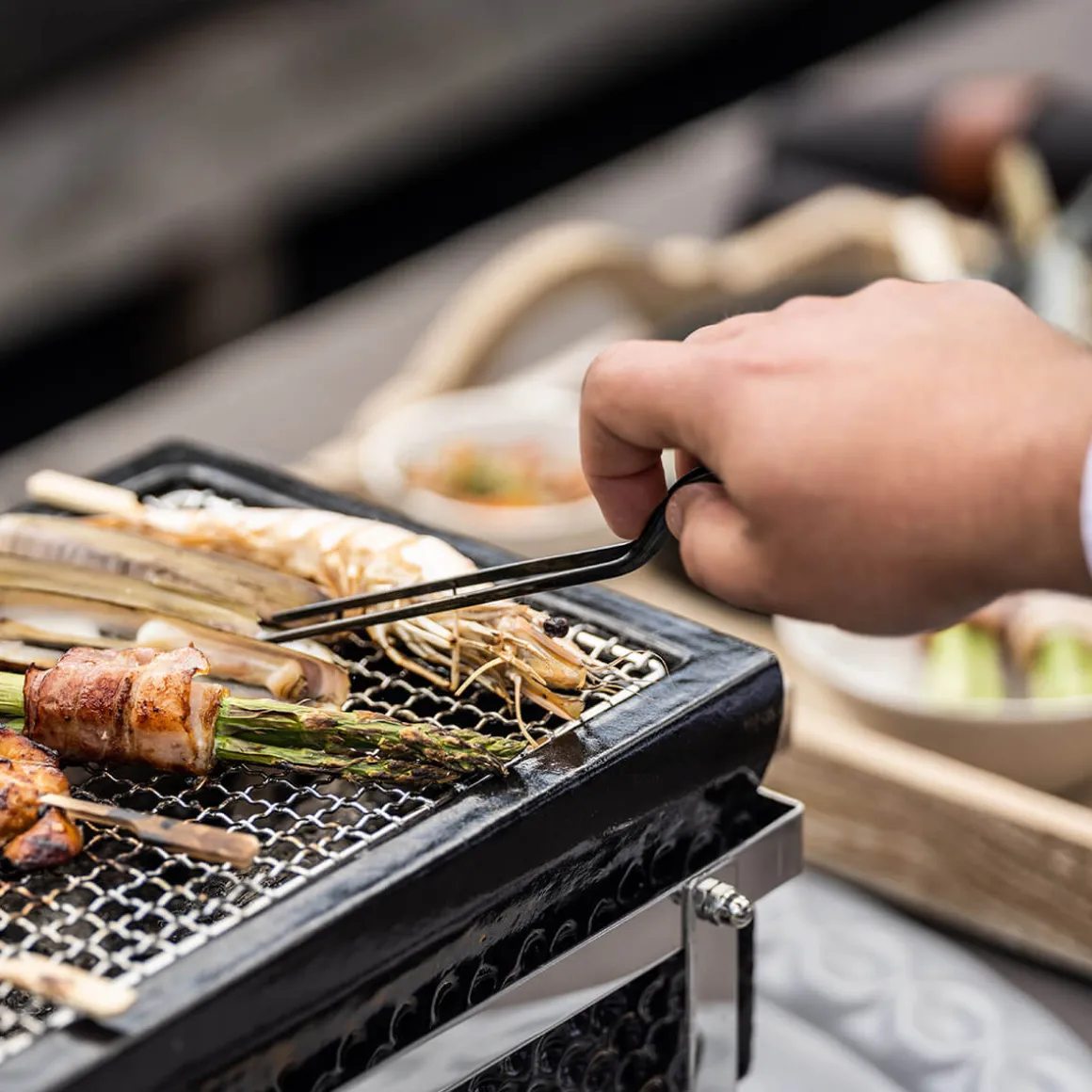 Yakiniku Pinzette gebogen