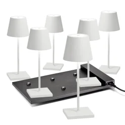 Zafferano AiLati 6er Set Poldina Mini Pro LED Akkuleuchte inkl. Multi-Kontaktladestation