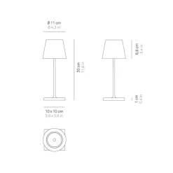 Zafferano AiLati 6er Set Poldina Mini Pro LED Akkuleuchte inkl. Multi-Kontaktladestation