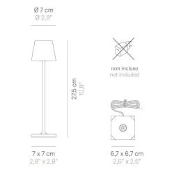 Zafferano AiLati 12er Set Poldina micro Pro LED Akkuleuchte inkl. Multi-Kontaktladestation