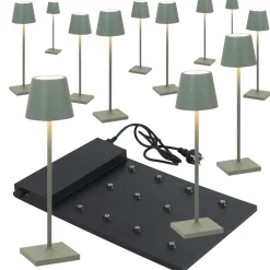 Zafferano AiLati 12er Set Poldina micro Pro LED Akkuleuchte inkl. Multi-Kontaktladestation