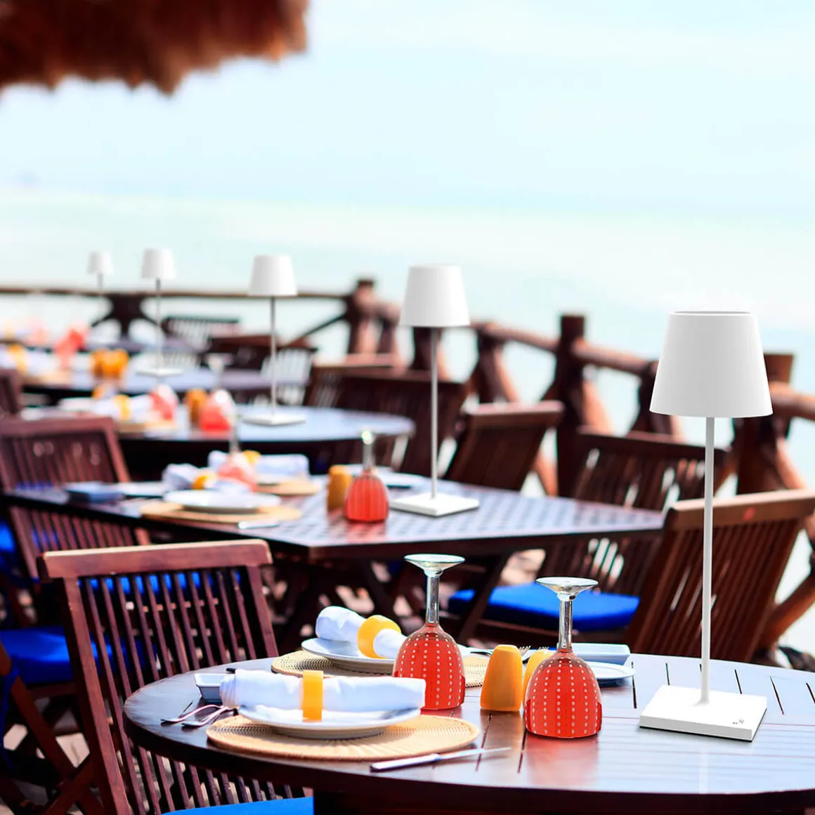 Zafferano AiLati 6er Set Poldina Pro LED Akkuleuchte inkl. Multi-Kontaktladestation