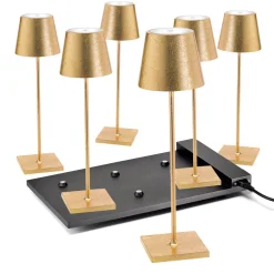 Zafferano AiLati 6er Set Poldina Pro LED Akkuleuchte inkl. Multi-Kontaktladestation