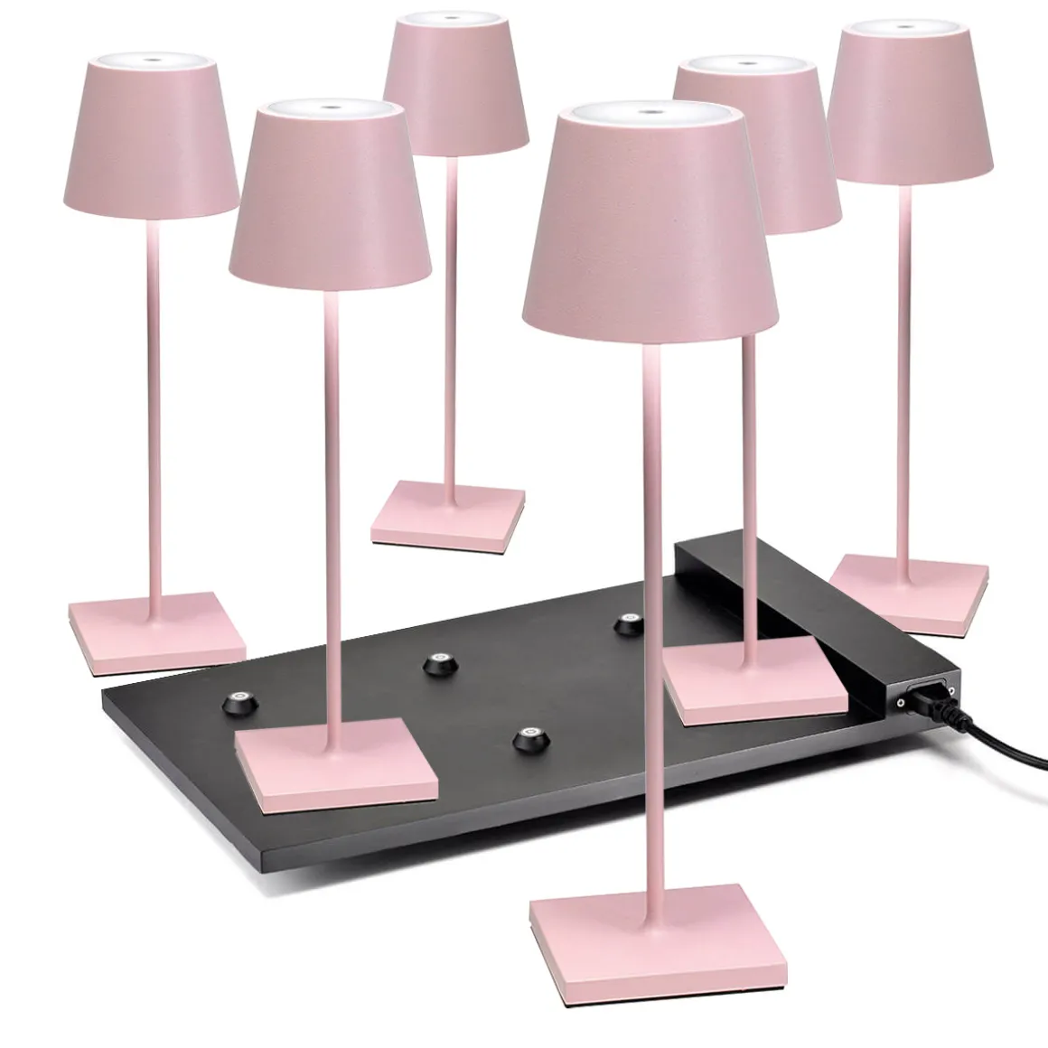 Zafferano AiLati 6er Set Poldina Pro LED Akkuleuchte inkl. Multi-Kontaktladestation