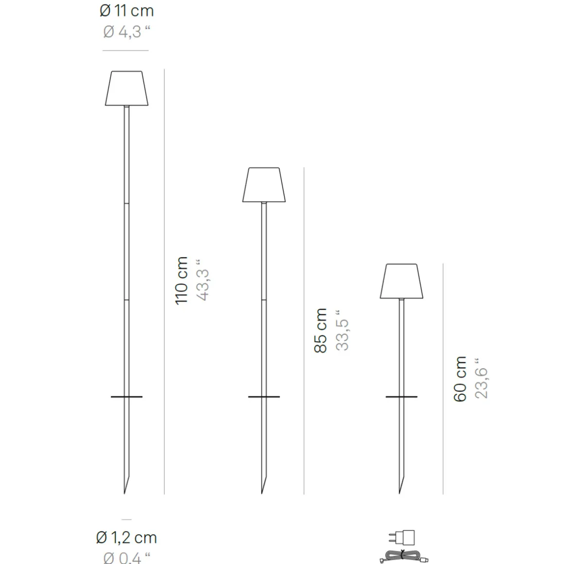 Zafferano AiLati Poldina Picchetto Pro LED Akku-Spießleuchte