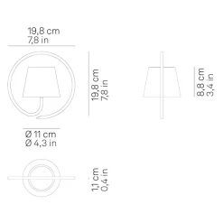 Zafferano AiLati Poldina Pro LED Akku-Pendelleuchte