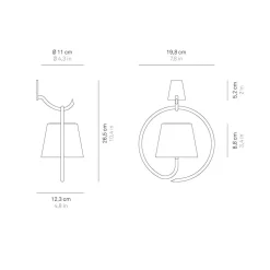 Zafferano AiLati Poldina Pro LED Akku-Wandleuchte zum Aufhängen