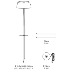 Zafferano AiLati Sister Light Wi-Fi Picchetto LED Akku-Spießleuchte